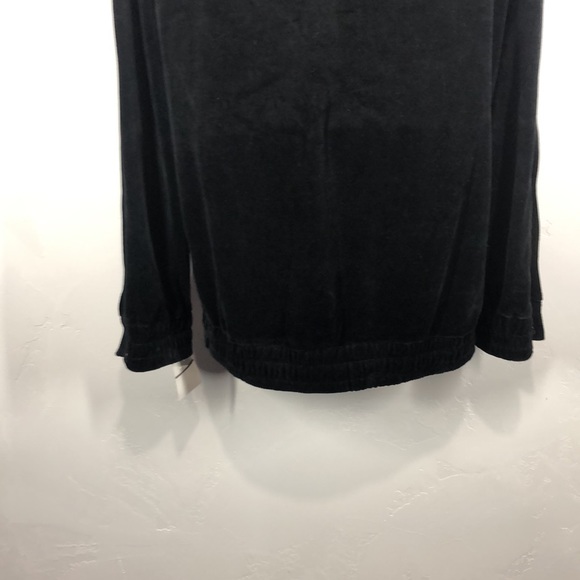 NWT American Stitch black velour snap crew neck sweatshirt size large - Picture 10 of 13